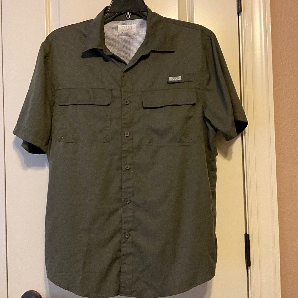 Ocean Coast Fishing Shirt - Army Green - size Medium